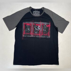 Disney Mickey Mouse Donald Goofy Graphic T-shirt Men Large Black Gray Colorblock